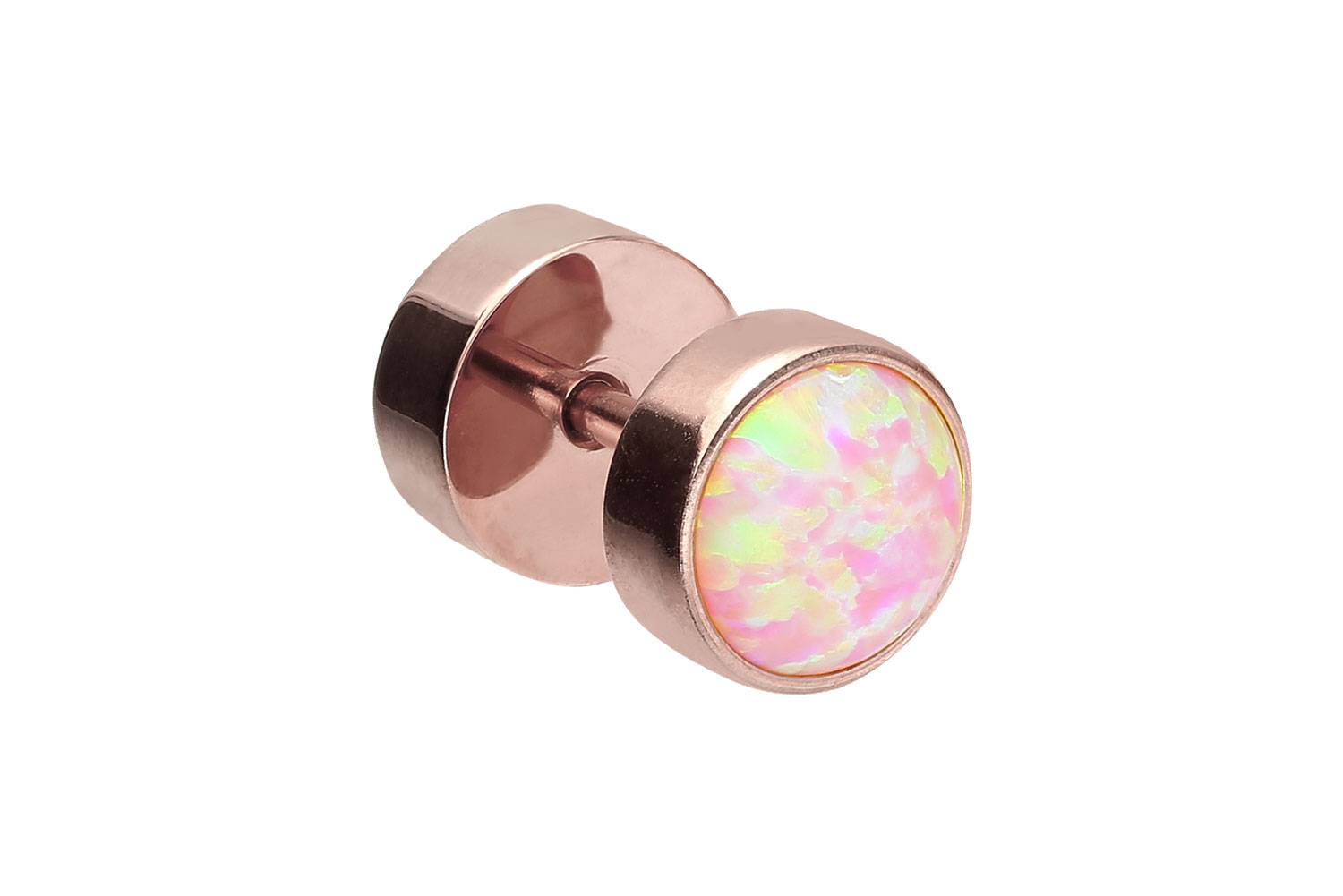 Chirurgenstahl Fake Plug SYNTHETISCHER OPAL ++SALE++ von Piercingline